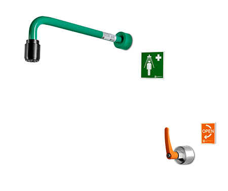Productfoto voor B-safety vorstveilige mechanische nooddouche (wandmontage)