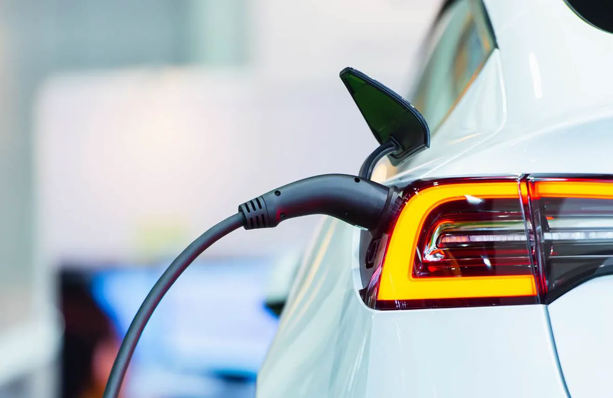 An electric company vehicle charging