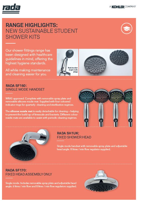 Sustainable student showers kits for great student living