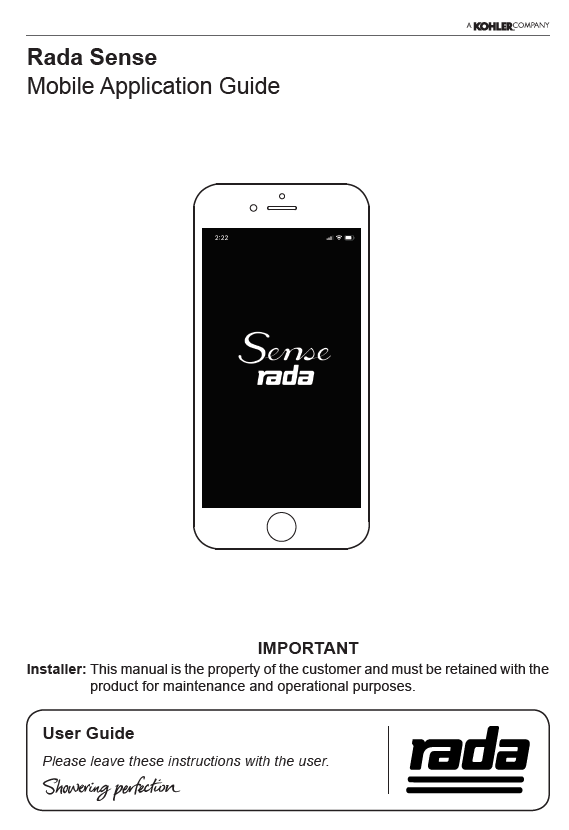 Rada Sense Mobile Application Guide