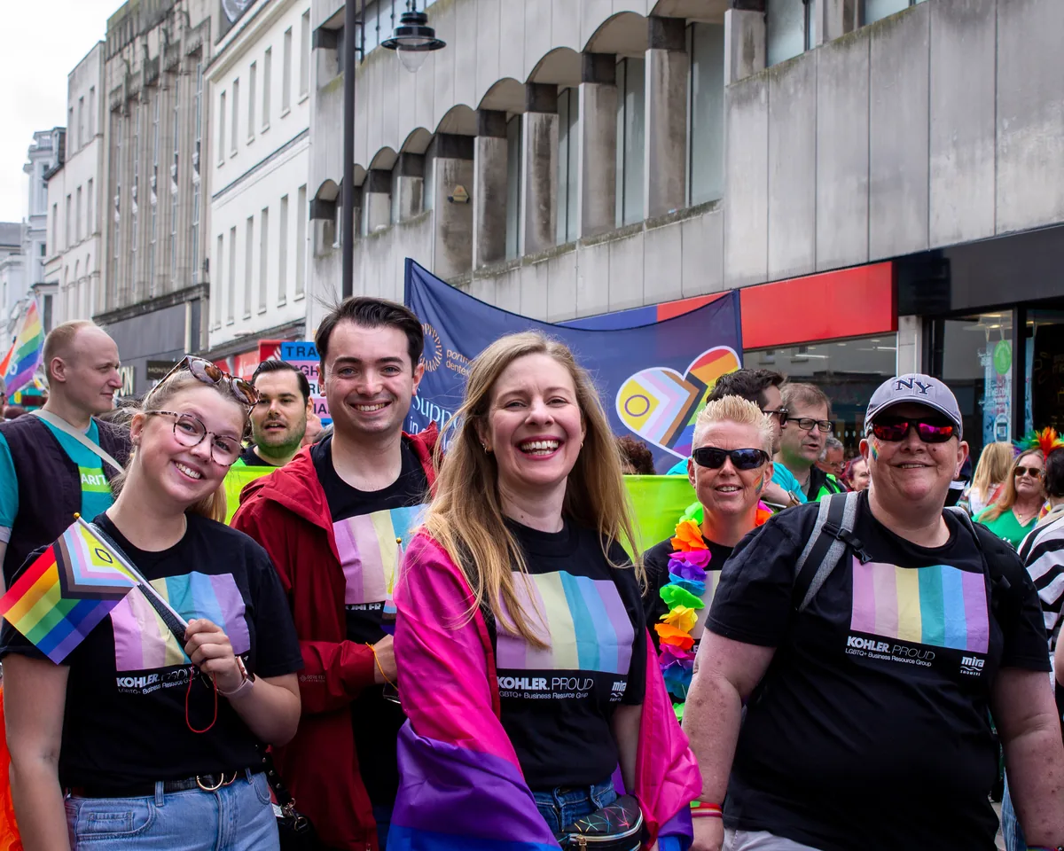 Colleagues celebrating Pride and LGBTQ+ inclusion